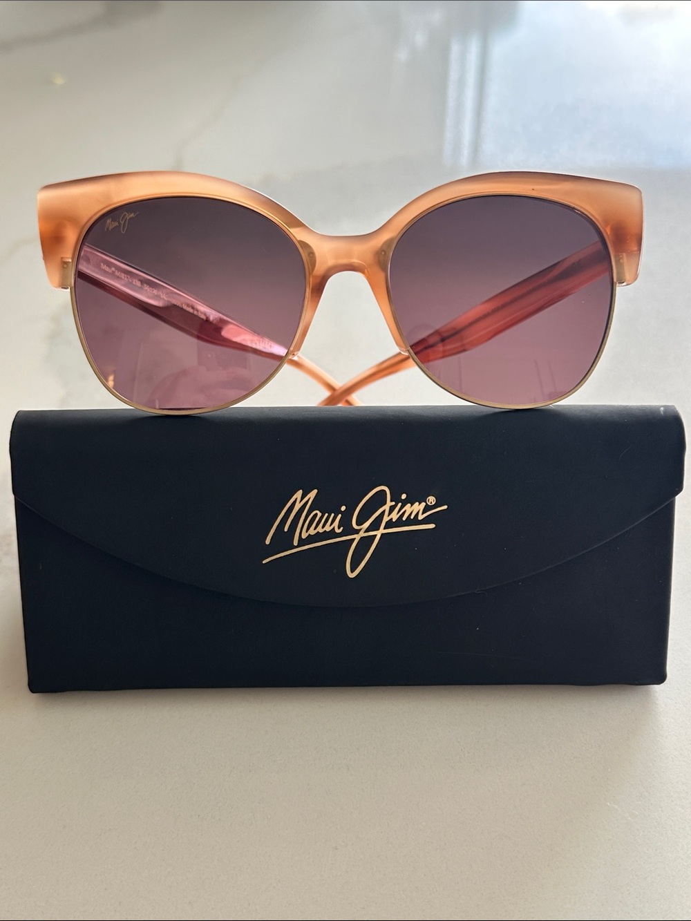 NWOT Maui Jim - Mariposa MJ817-19B Coral Frames with Rose Gold Gradient Lenses